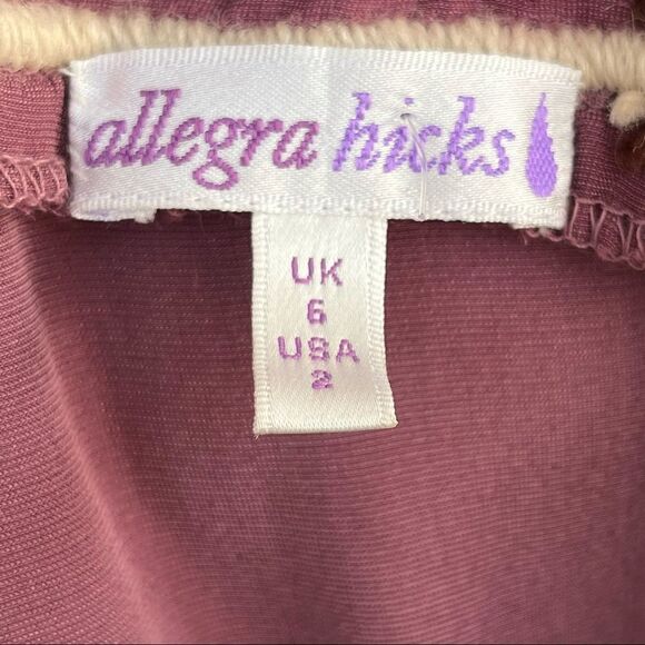 Allegra Hicks Retro Velvet Boho Silk Velvet Crochet Flower Child Mini Dress 2 - Picture 6 of 7